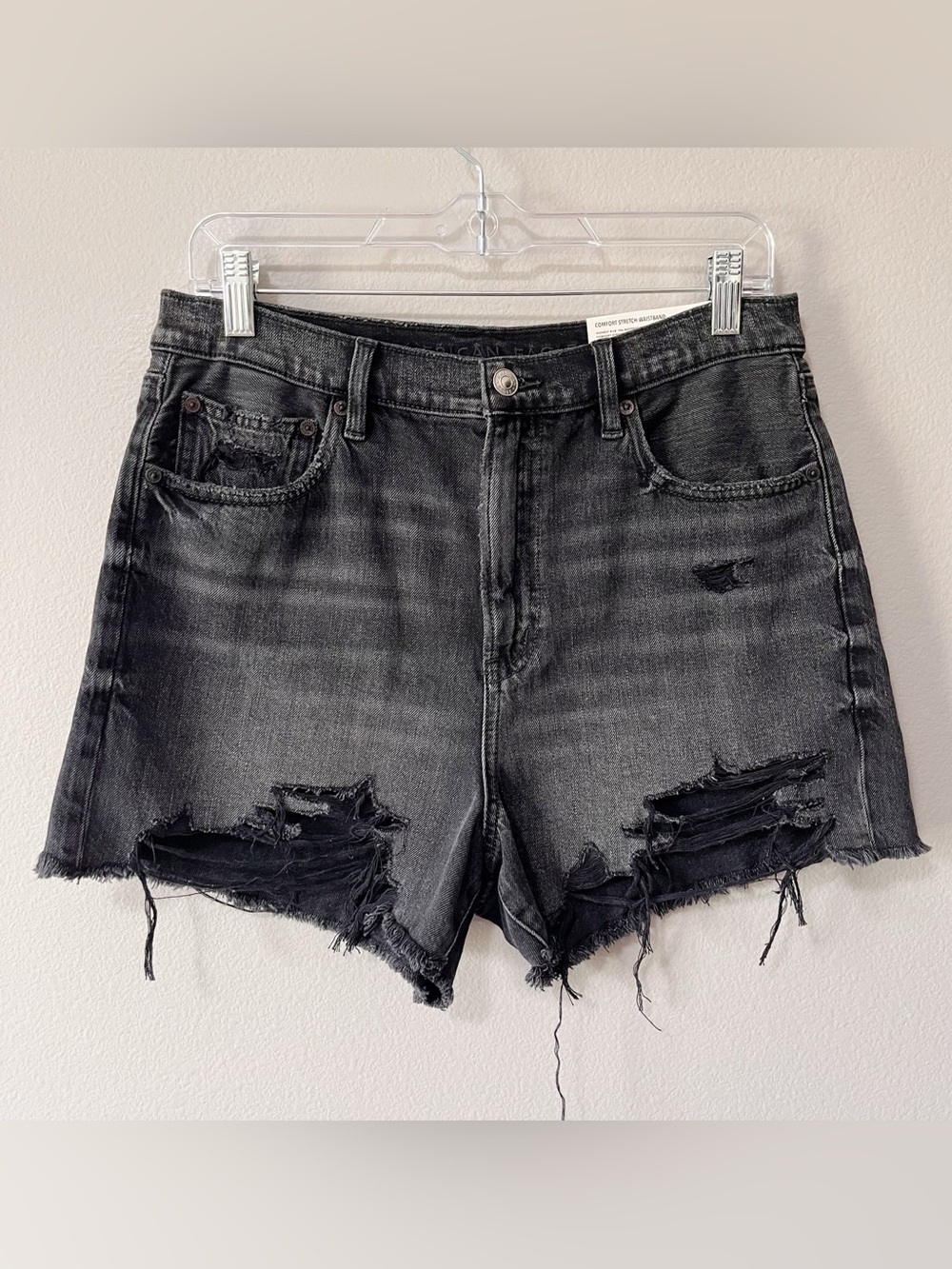 American Eagle NWT Highest Rise '90s Boyfriend Jean Shorts Black Size 10/30